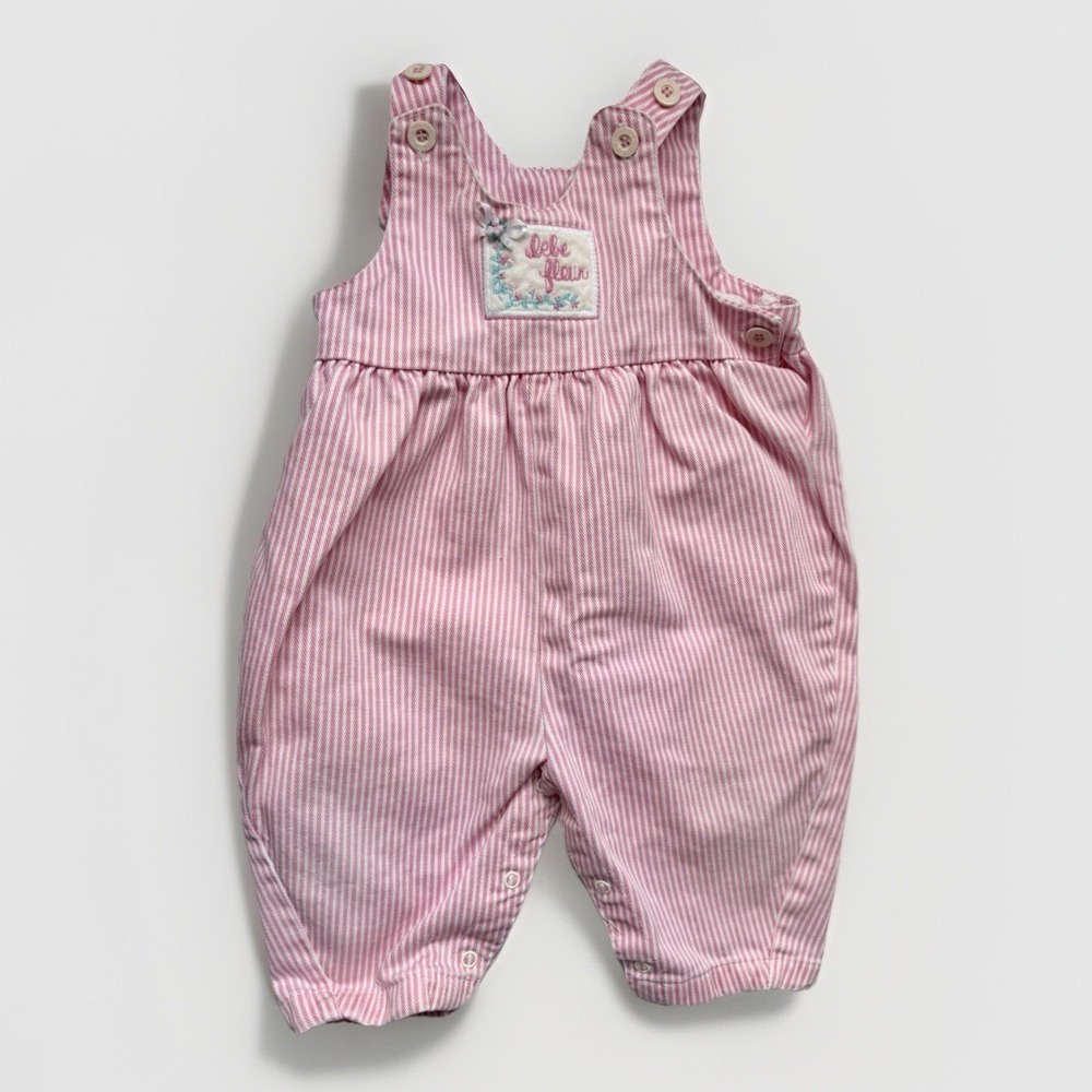 Vintage Health-Tex 18M Pink Stripe Bubble Romper Made USA Cottagecore